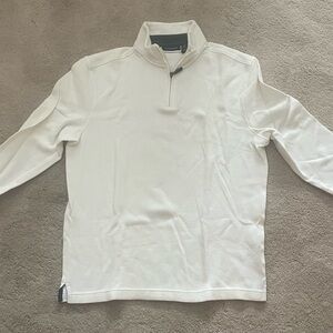 Club Room White Quarter Zip:  Men’s Medium